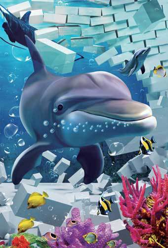 3D-Card Dolphin Wall