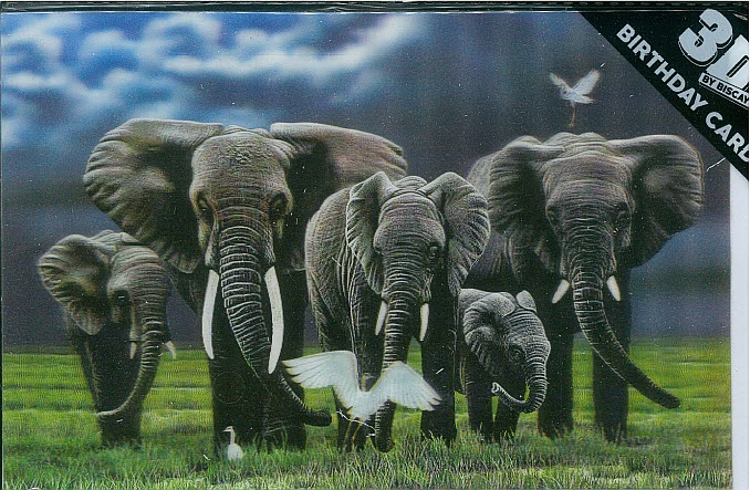 3D-Card Elephants