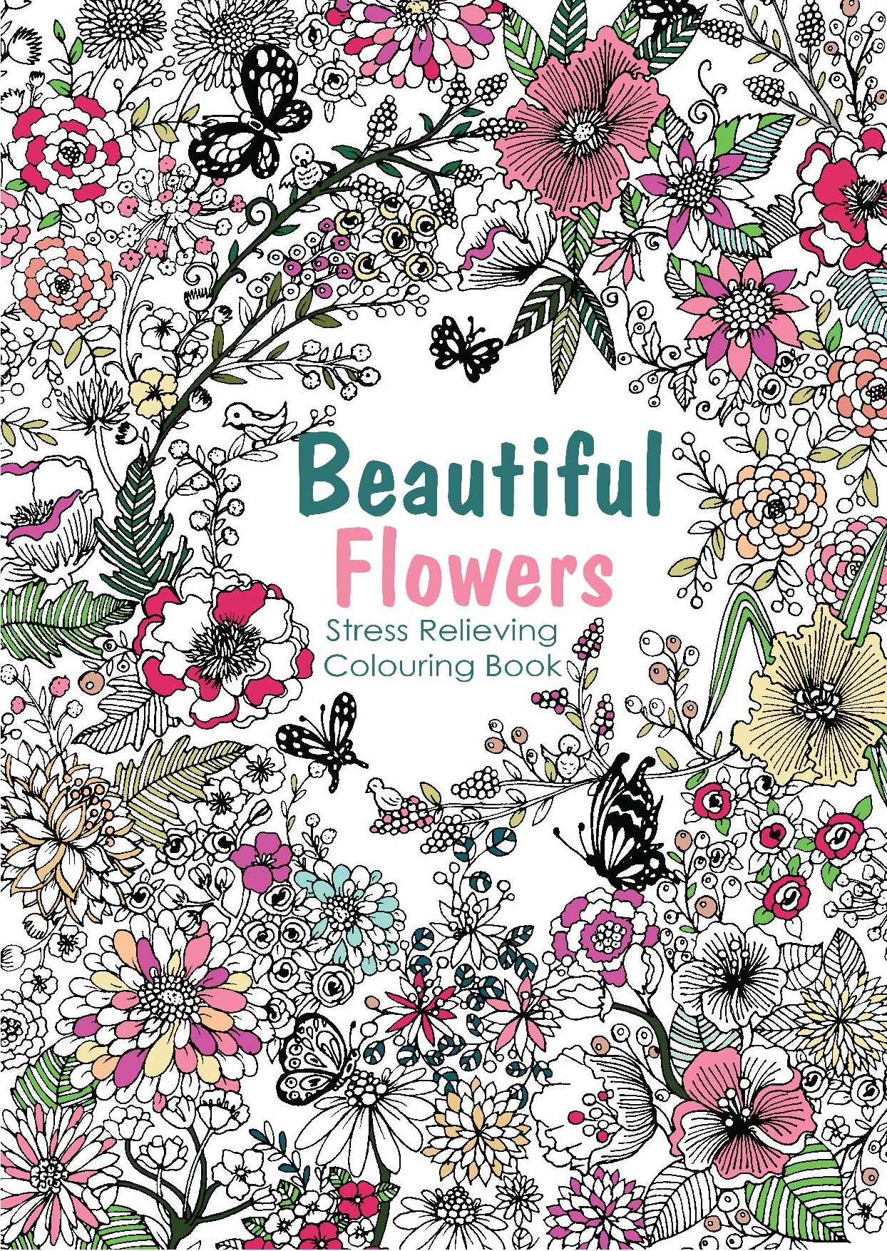Adult Colouring Book - Beautiful Flowers