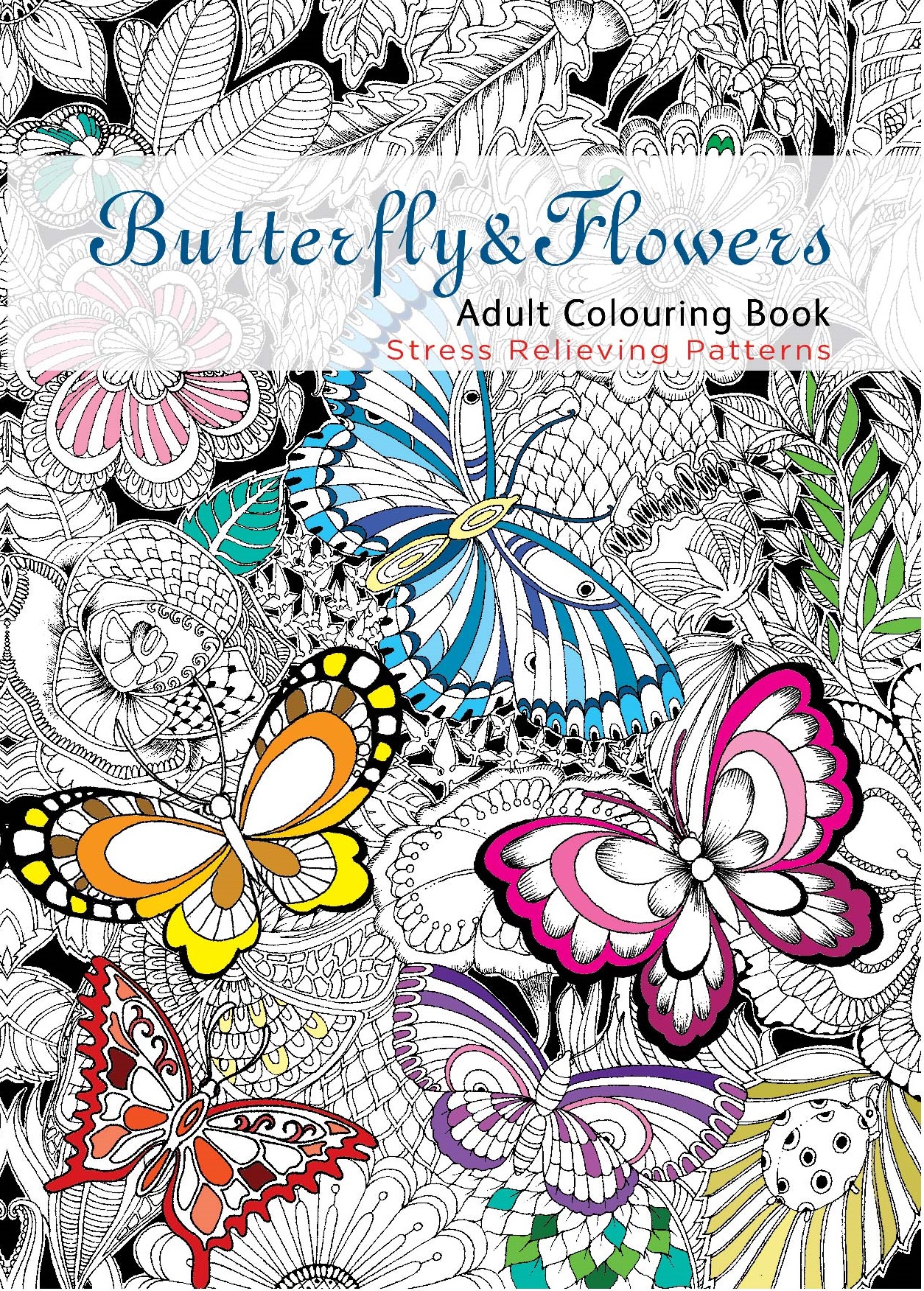 Adult Colouring Book - Butterfly & Flowers
