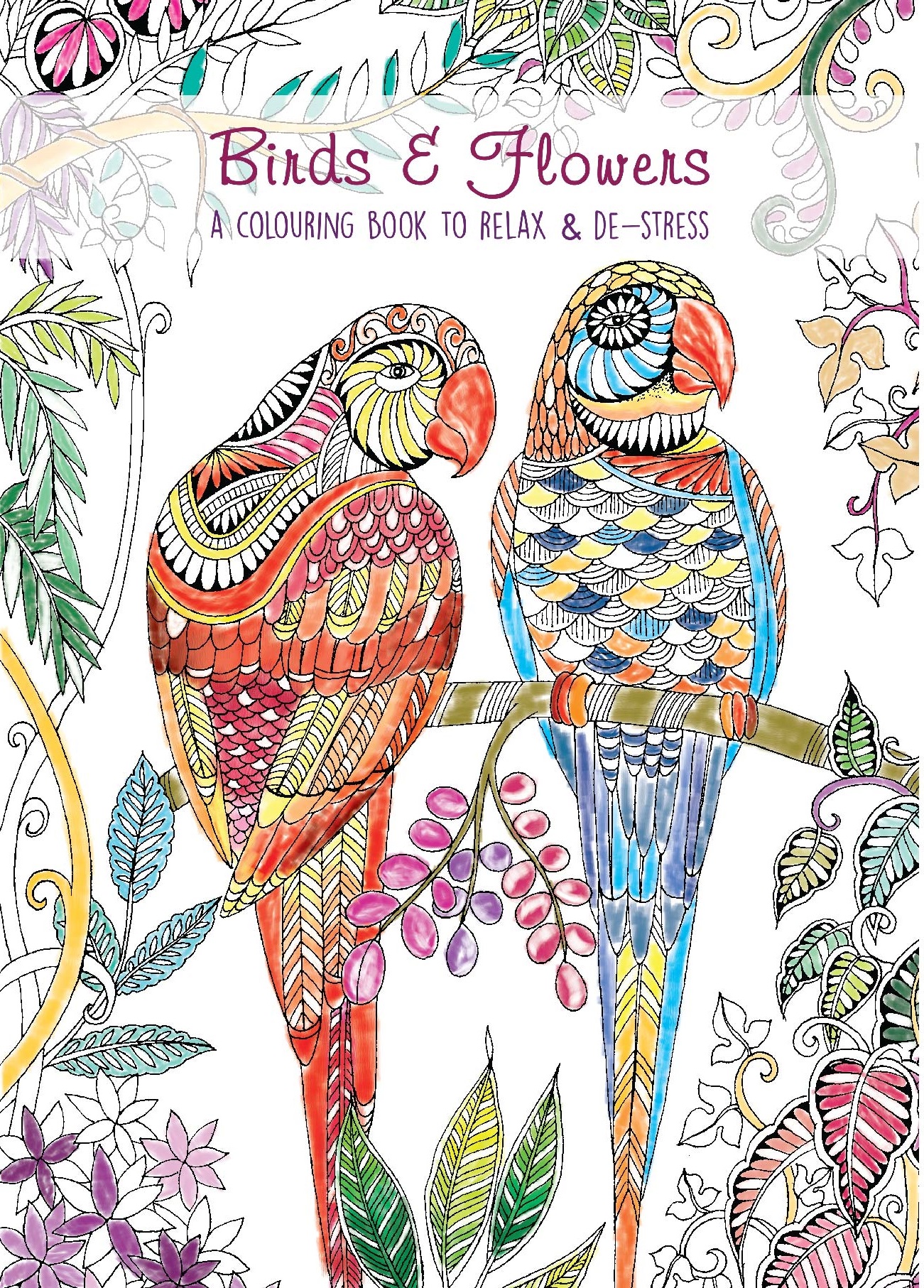 Adult Colouring Book - Birds & Flowers