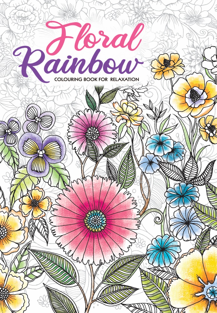 Adult Colouring Book - Floral Rainbow