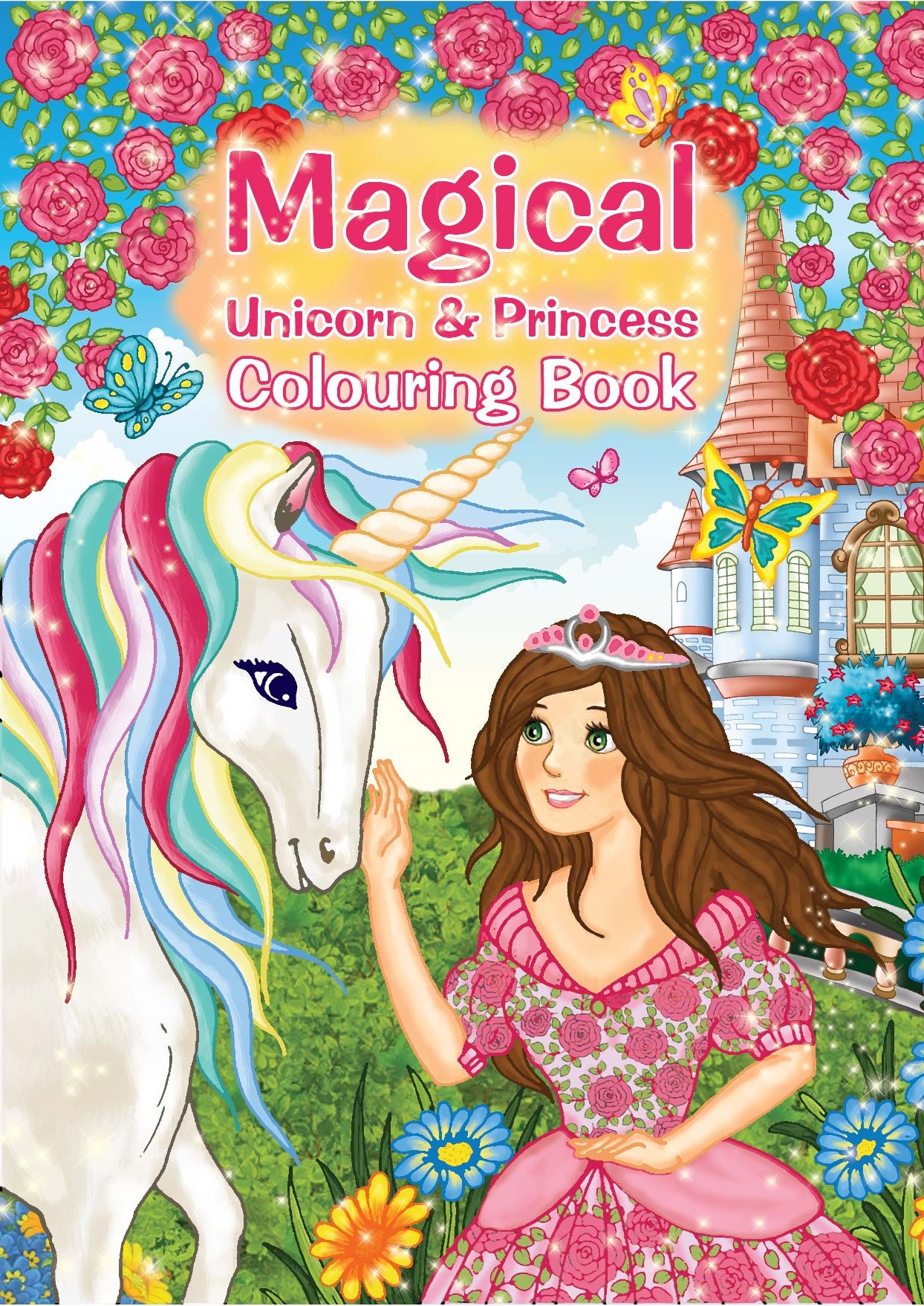 Colouring Book: Magical Unicorn & Princess