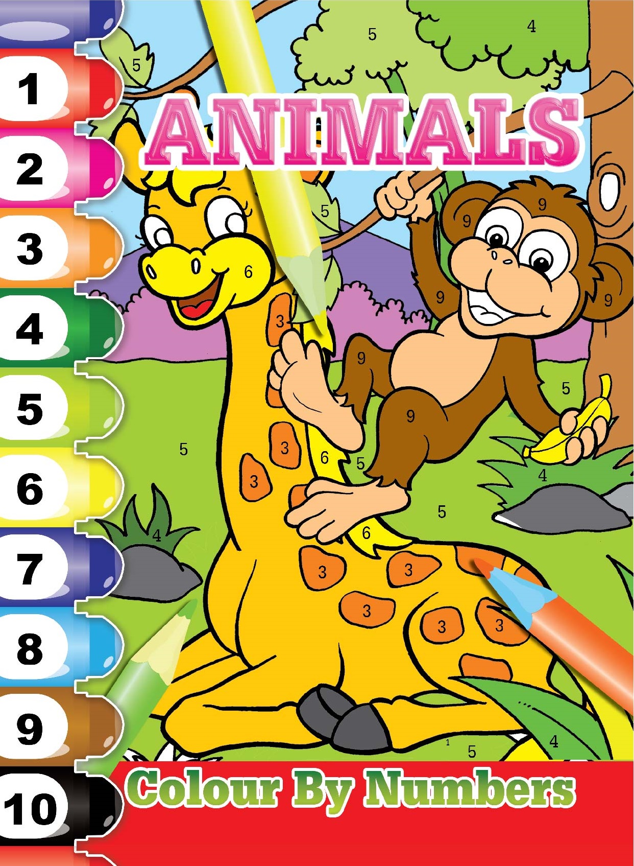 Colouring Book: Animals Colour By Numbers