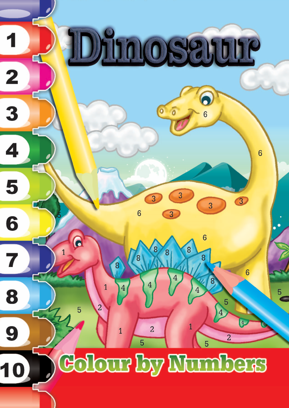 Colouring Book: Dinosaurs Colour by numbers