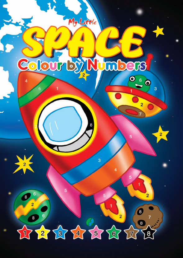 Colouring Book: Space Colour by numbers