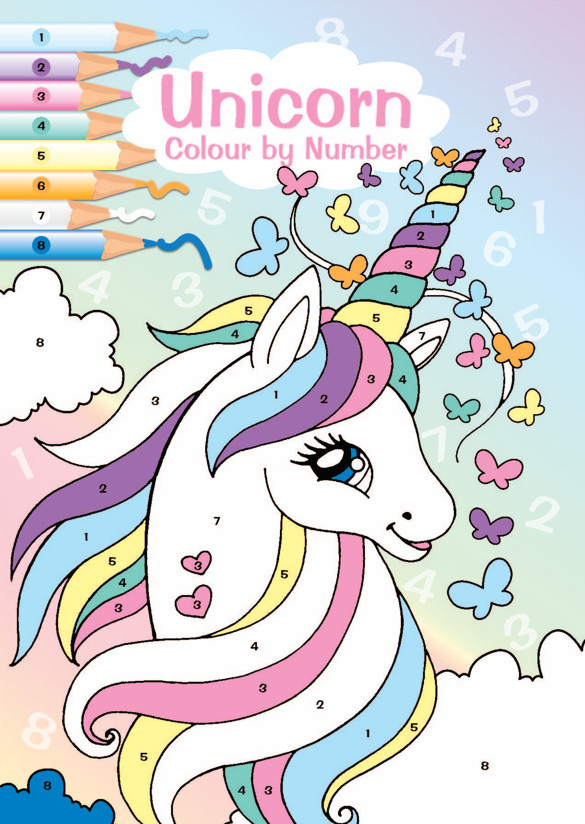 Colouring Book: Unicorn Colour by numbers