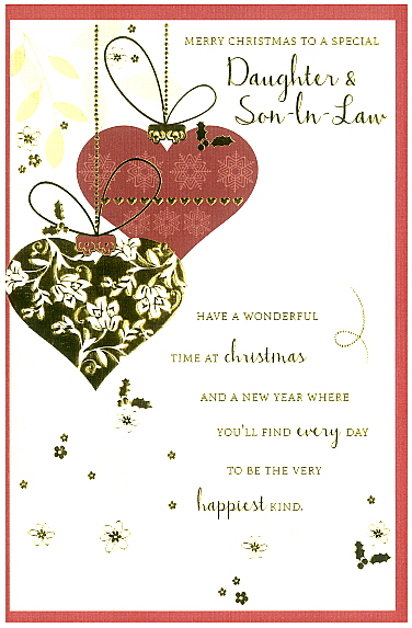 $3.90 Cards X-MAS Daughter & Son-In-Law
