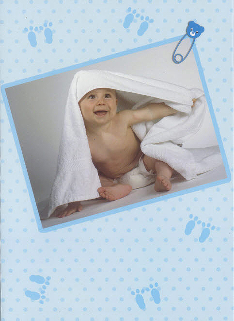 S-Card A baby in b-blue frame