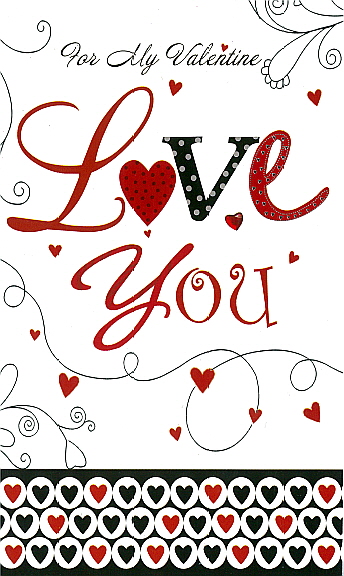 J Card Valentine Love you