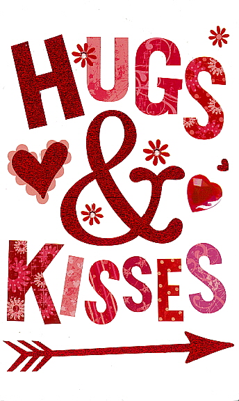J Card Valentine HUGS & KISSES