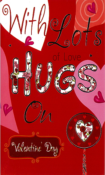 J Card Valentine With Lots of Love HUGS