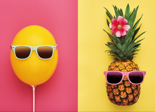 S-Card Balloon & Pineapple with glasses