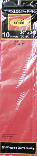 Plain Tissue Paper: Red (Long)
