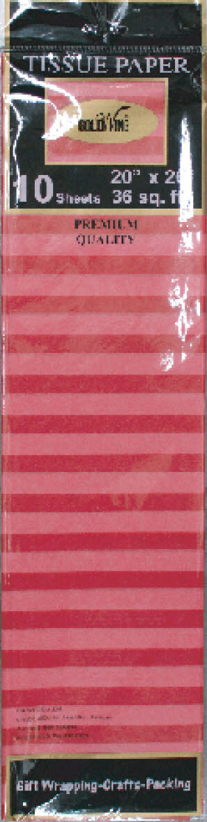 Striped Tissue Paper: Red