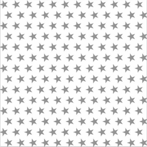 Serviette Silver Stars in white background