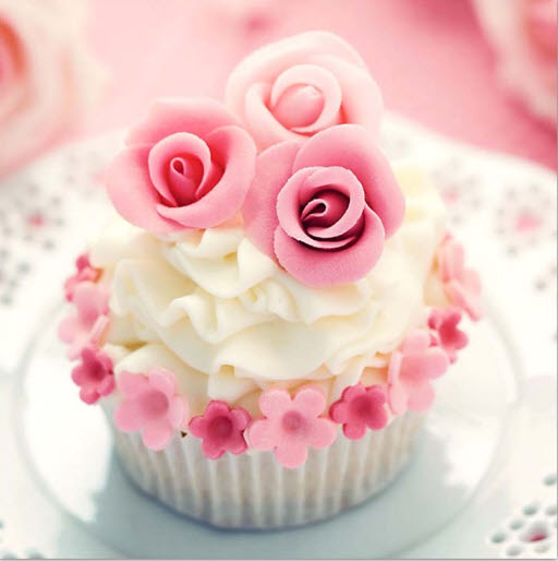 Serviette Roses on the muffin