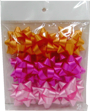 Star Bow 2",3 colour assorted (9pc/pk)