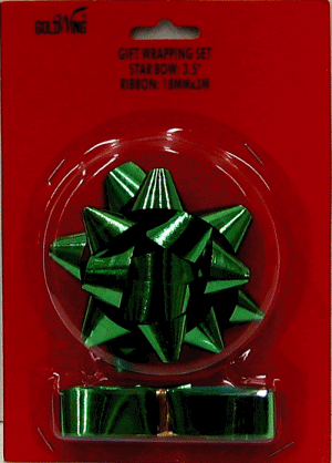 Star Bow 3" + 18mmx3M ribbon hank Green